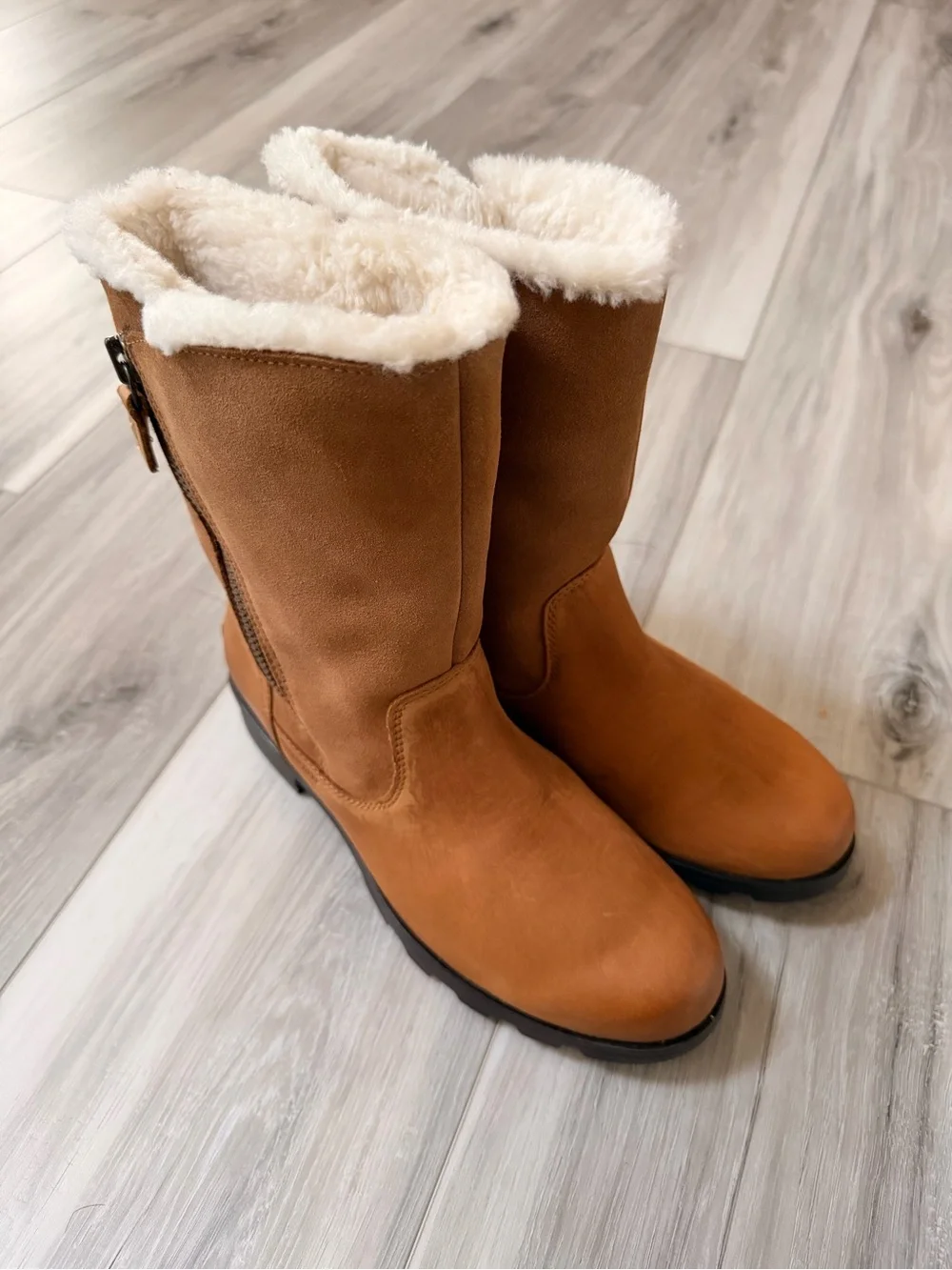 Sorel Waterproof Faux Fur Mid-Calf Boots Women’s 7 Brown NL3025-224